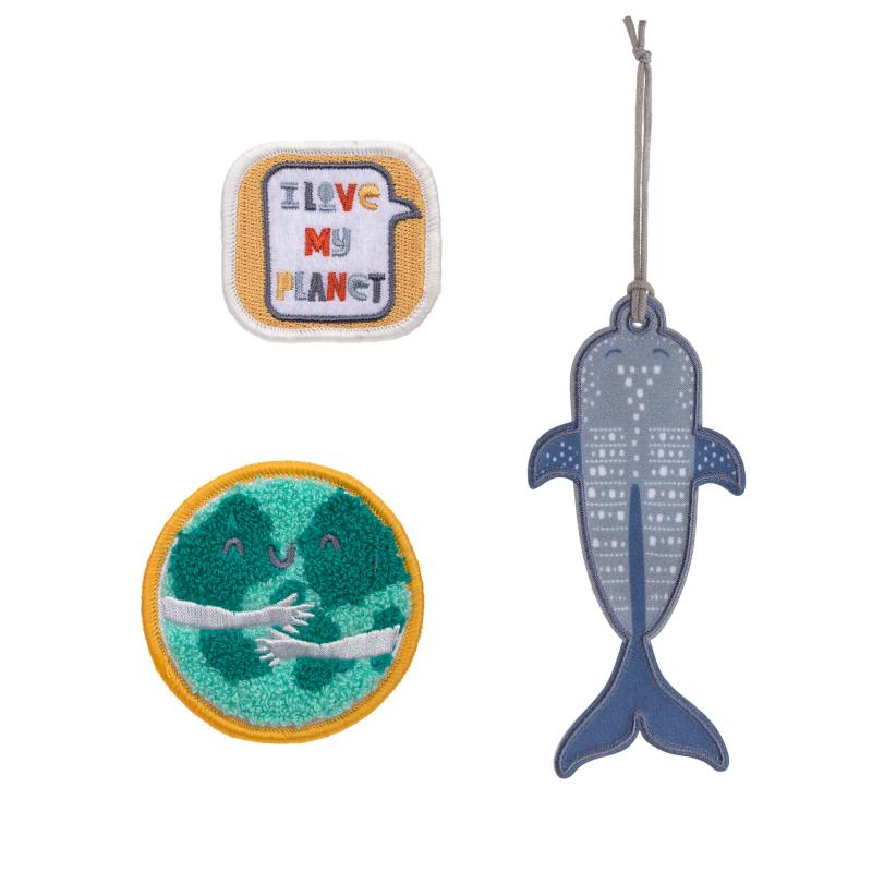 LÄSSIG Anhänger &amp; Patches Set Unique "Planet"