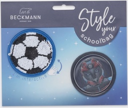 [7049981901275] BECKMANN Pailelettenbuttons 2 Stück Smiley